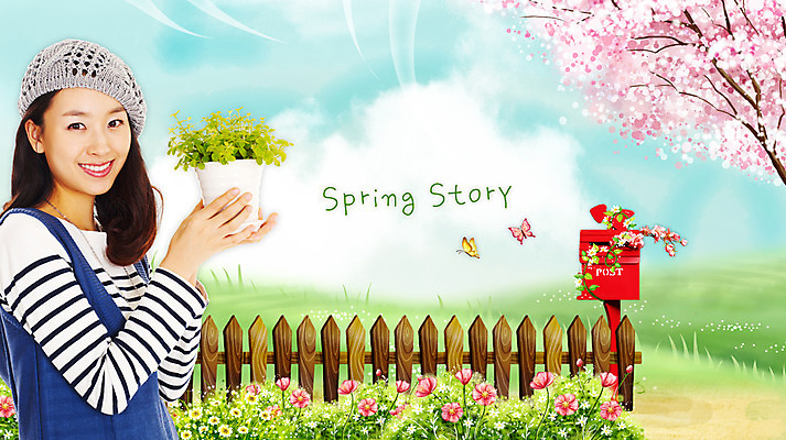 PSD 나무 식물 구름 편집 편집이미지 사계절 계절 여자 꽃 화분 나비 자연 바람 한명 사람 초원 상반신 20대 성인 빛 울타리 봄 우체통 벚꽃 벚나무 합성 여자만 여자한명만 성인여자만 청년만 청년여자만 성인한명만 청년여자한명만 성인여자한명만 성인만 이미지편집 자연요소 1 곤충 날씨 청년 담장 생태계 파일형식