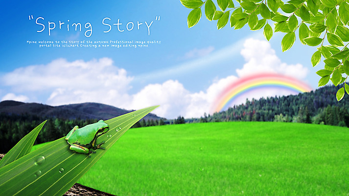 PSD 나무 식물 동물 구름 편집 편집이미지 척추동물 사계절 계절 백그라운드 무지개 잎 자연 하늘 바람 나뭇잎 산 개구리 양서류 풍경 초원 사람없음 봄 나뭇가지 풀 숲 이슬 청개구리 합성 이미지편집 자연요소 날씨 생태계 파일형식