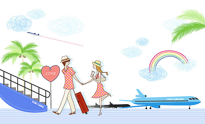 EPS 나무 식물 구름 모자 부부 커플 여자 남자 여행 결혼 무지개 가방 일러스트 교통시설 신혼부부 하늘 휴가 새출발 비행기 사랑 사람 두명 야자수 계단 캐리어 여행가방 신혼여행 표지판 티켓 공항 플랫폼 항공권 커플티 수트케이스 국내일러스트 자연요소 잡화 감정 교통 관계 항공교통 새로움 대중교통 알림판 이벤트 출발 시설 커플룩 신혼 파일형식 벡터