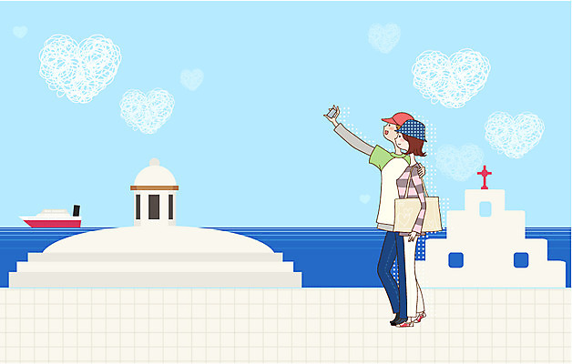 EPS 주간 구름 부부 커플 여자 남자 바다 여행 결혼 일러스트 신혼부부 하늘 휴가 휴식 새출발 사랑 사람 야외 두명 건물 카메라 사진촬영 촬영 신혼여행 도시 유람선 셀프카메라 휴양지 선박 국내일러스트 자연요소 건축물 감정 컨셉 수상교통 배_교통 관계 새로움 이벤트 전자제품 장소 출발 신혼 파일형식 벡터