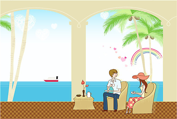EPS 주간 나무 식물 구름 모자 부부 커플 여자 남자 꽃 커피 바다 여행 결혼 무지개 의자 일러스트 신혼부부 탁자 하늘 호텔 휴가 티타임 휴식 잔 새출발 실내 사랑 사람 두명 건물 소파 야자수 꽃병 신혼여행 마시기 차 커피잔 유람선 휴양지 포트 선박 상업시설 국내일러스트 자연요소 식기 건축물 잡화 감정 음료 가구 컨셉 수상교통 배_교통 관계 모션 숙소 새로움 이벤트 내부 장소 출발 시설 상업 신혼 파일형식 벡터