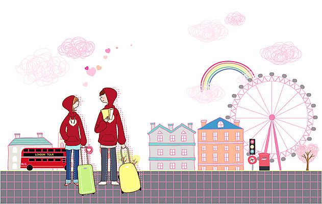 EPS 나무 식물 구름 부부 커플 여자 남자 여행 결혼 무지개 한대 가방 일러스트 신혼부부 자동차 하늘 휴가 새출발 버스 사랑 사람 야외 두명 건물 캐리어 여행가방 신혼여행 우체통 표지판 놀이기구 신호등 커플티 대관람차 수트케이스 국내일러스트 자연요소 1 건축물 잡화 감정 육상교통 관계 새로움 대중교통 알림판 이벤트 출발 커플룩 신혼 파일형식 벡터