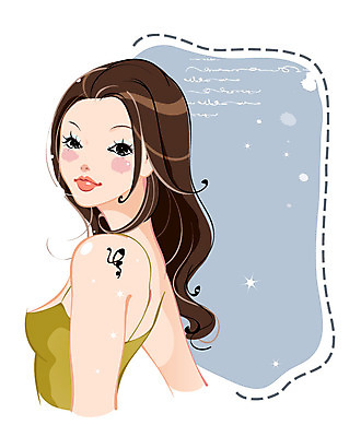 EPS 문양 여자 패션 일러스트 한명 사람 상반신 20대 성인 화장 뷰티 문신 어깨 여자만 여자한명만 성인여자만 청년만 청년여자만 성인한명만 청년여자한명만 성인여자한명만 성인만 국내일러스트 1 청년 신체부위 파일형식 벡터
