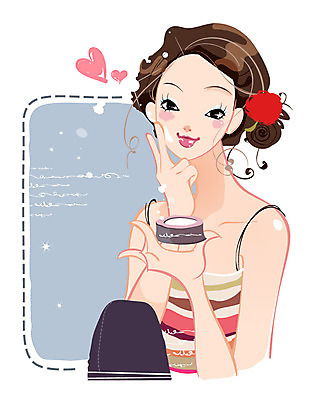 EPS 여자 일러스트 한명 사람 상반신 20대 성인 화장 뷰티 화장품 하트 피부 크림 피부관리 여자만 여자한명만 성인여자만 청년만 청년여자만 성인한명만 청년여자한명만 성인여자한명만 성인만 국내일러스트 모양 1 청년 신체부위 파일형식 벡터