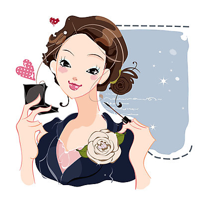 EPS 여자 일러스트 한명 사람 상반신 20대 성인 화장 뷰티 화장품 거울 하트 마스카라 코사지 여자만 여자한명만 성인여자만 청년만 청년여자만 성인한명만 청년여자한명만 성인여자한명만 성인만 국내일러스트 모양 1 장신구 청년 파일형식 벡터