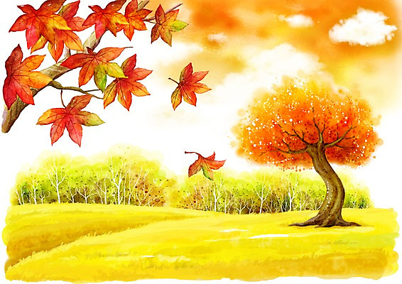 PSD 나무 식물 구름 사계절 계절 백그라운드 단풍 일러스트 자연 페인터 하늘 단풍나무 풍경 초원 사람없음 야외 가을풍경 가을 나뭇가지 숲 언덕 가을배경 국내일러스트 자연요소 잎 페인팅 생태계 파일형식 가을_계절