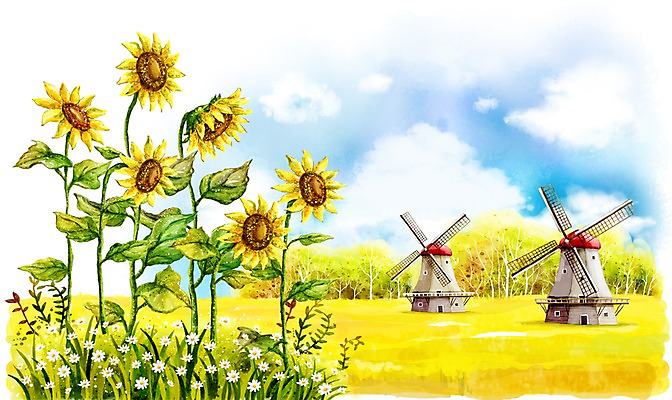 주간 PSD 나무 식물 구름 사계절 계절 공공시설 꽃 백그라운드 일러스트 자연 페인터 하늘 해바라기 풍경 초원 사람없음 야외 건물 가을풍경 풍차 가을 숲 가을배경 국내일러스트 자연요소 건축물 페인팅 시설 생태계 파일형식 가을_계절