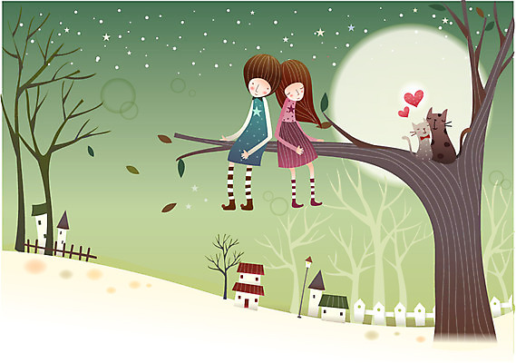 EPS 나무 커플 공공시설 여자 남자 별 가로등 일러스트 상상 밤하늘 나뭇잎 주택 사랑 사람 소년 야외 두명 건물 울타리 고양이 보름달 달 나뭇가지 하트 원형 야간 달빛 언덕 별빛 국내일러스트 자연요소 모양 도형 식물 건축물 감정 어린이 잎 포유류 관계 하늘 빛 담장 반려동물 시설 파일형식 벡터