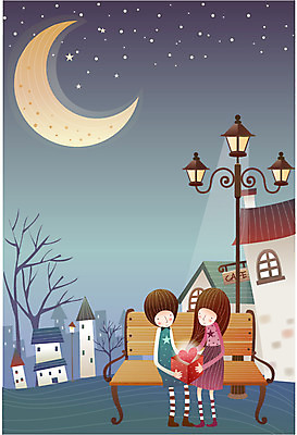 EPS 나무 커플 공원 공공시설 여자 남자 가로등 벤치 의자 일러스트 밤하늘 조명 주택 선물 사랑 사람 이벤트 소년 야외 두명 건물 선물상자 달 하트 야간 초승달 국내일러스트 자연요소 모양 식물 건축물 감정 어린이 가구 관계 하늘 상자 시설 파일형식 벡터