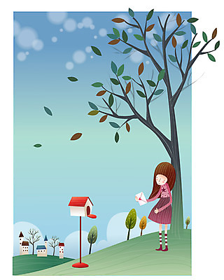 EPS 나무 구름 커플 여자 일러스트 바람 나뭇잎 주택 사랑 한명 사람 20대 성인 야외 건물 우체통 편지 언덕 그리움 여자만 여자한명만 성인여자만 청년만 청년여자만 성인한명만 청년여자한명만 성인여자한명만 성인만 국내일러스트 자연요소 식물 1 건축물 감정 잎 관계 날씨 청년 파일형식 벡터