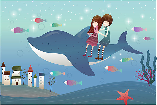 EPS 나무 커플 여자 남자 바다 데이트 일러스트 상상 불가사리 주택 사랑 어류 사람 소년 두명 건물 판타지 바닷속 해저 도전 해조류 산호 고래 돌고래 공기방울 국내일러스트 식물 건축물 감정 어린이 포유류 관계 극피동물 수중 수중동물 해양식물 자포동물 파일형식 벡터