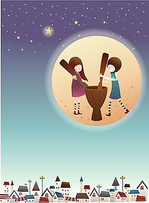 EPS 커플 공공시설 여자 남자 별 가로등 일러스트 상상 밤하늘 조명 주택 사랑 사람 소년 야외 두명 건물 판타지 마을 보름달 달 야간 절구 별빛 절굿공이 국내일러스트 자연요소 건축물 감정 어린이 관계 하늘 빛 도구 시설 파일형식 벡터