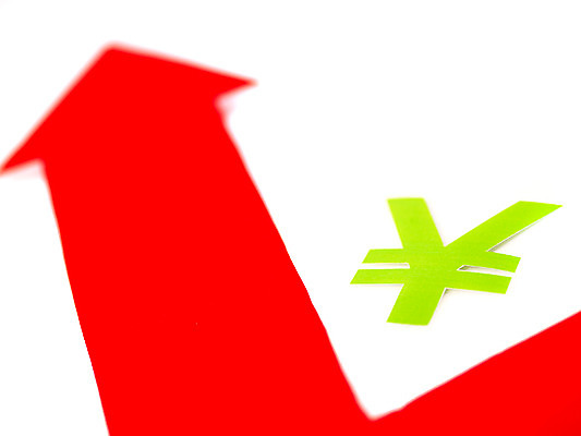 포토 JPG 문자 기호 화살표 상징 돈 표시 사람없음 빨간색 금융 경제 화폐기호 엔 상승 오르기 통화 상향 국내포토 컬러 컨셉 모션 재산 화폐 파일형식