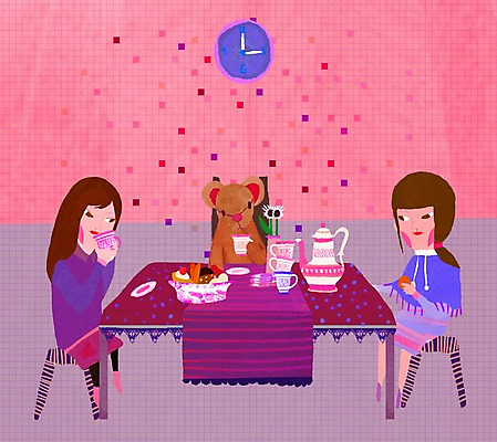 전신 PSD 캐릭터 라이프스타일 접시 여자 음식 시계 백그라운드 무늬 의자 일러스트 식탁 탁자 주전자 티타임 휴식 디저트 실내 사람 앉기 두명 라이프 마주보기 쿠키 과자 케이크 곰인형 마시기 식탁보 차 커피잔 찻잔 찻주전자 컵받침 벽시계 간식시간 여자만 일러캐릭터 식기 커피 음료 인형 가구 컨셉 모션 주방용품 잔 내부 생활 받침대 파일형식