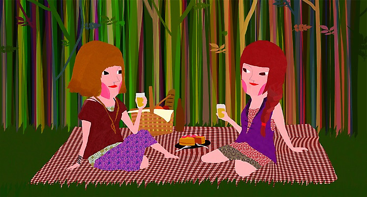 전신 PSD 나무 식물 라이프스타일 여자 음료 음식 백그라운드 무늬 일러스트 잔 들기 사람 앉기 잔디 초원 야외 라이프 컵 소풍 바구니 마주보기 케이크 숲 돗자리 여자만 국내일러스트 식기 모션 디저트 생활 야외활동 파일형식