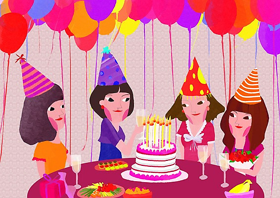 PSD 라이프스타일 여자 기념일 음식 백그라운드 무늬 일러스트 초 촛불 탁자 잔 선물 사람 앉기 이벤트 상반신 라이프 컵 친구 선물상자 파티 케이크 고깔모자 축하 칵테일 생일파티 생일 생일케이크 생일축하 풍선 생일선물 생일상 여자만 국내일러스트 모자_잡화 식기 가구 컨셉 관계 모션 디저트 주류 생활 상자 파일형식