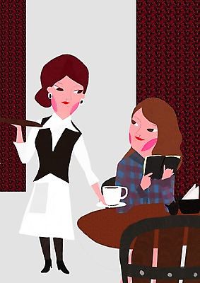 전신 PSD 라이프스타일 여자 커피 백그라운드 무늬 의자 일러스트 탁자 휴식 한잔 쟁반 실내 서기 들기 사람 앉기 두명 라이프 책 독서 식당 다이어리 카페 커피잔 찻잔 웨이트리스 종업원 고객 서비스 서빙 상업시설 여자만 국내일러스트 직업 1 음료 가구 컨셉 모션 잔 내부 생활 상점 사무용품 시설 상업 파일형식