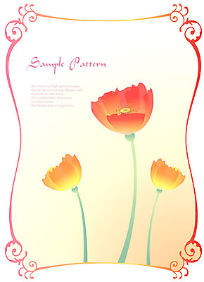 EPS 식물 문자 문양 디자인 알파벳 영어 꽃 컬러 백그라운드 무늬 패턴 꽃백그라운드 일러스트 자연 식물문양 틀 사람없음 빨간색 사각형 세송이 양귀비 국내일러스트 도형 3 생태계 파일형식 벡터