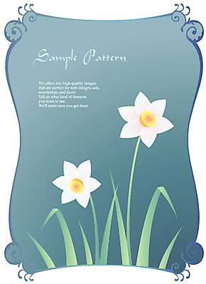 EPS 식물 문자 문양 디자인 알파벳 영어 꽃 컬러 백그라운드 무늬 패턴 꽃백그라운드 일러스트 자연 식물문양 틀 사람없음 사각형 흰색 두송이 수선화 국내일러스트 도형 2 생태계 파일형식 벡터