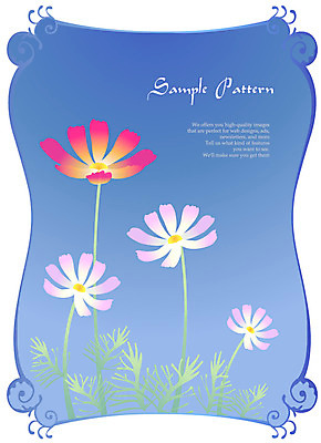 EPS 식물 문자 문양 디자인 알파벳 영어 꽃 분홍색 컬러 백그라운드 무늬 패턴 꽃백그라운드 일러스트 자연 식물문양 가을꽃 틀 사람없음 빨간색 파란색 사각형 들꽃 코스모스 국내일러스트 도형 생태계 파일형식 벡터 가을_계절