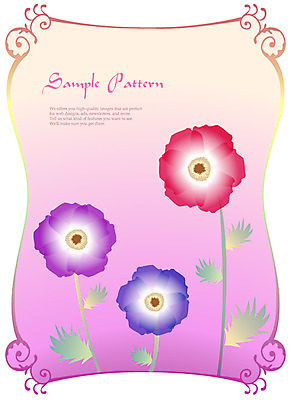 EPS 식물 문자 문양 디자인 알파벳 영어 꽃 백그라운드 무늬 패턴 꽃백그라운드 일러스트 자연 식물문양 틀 사람없음 빨간색 파란색 사각형 보라색 세송이 아네모네 국내일러스트 도형 컬러 3 생태계 파일형식 벡터