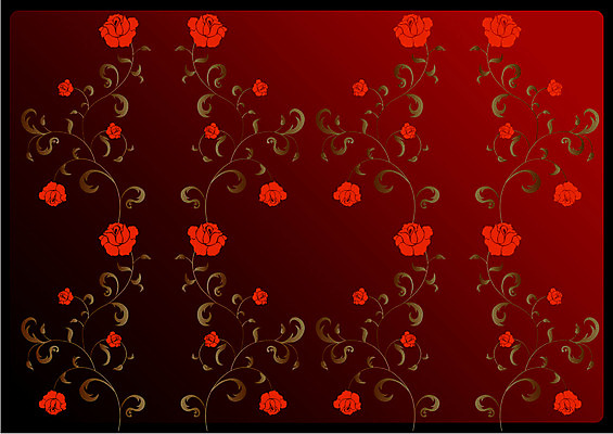 EPS 식물 문자 문양 디자인 알파벳 영어 꽃 줄기 컬러 백그라운드 무늬 패턴 꽃백그라운드 일러스트 자연 식물문양 사람없음 빨간색 장미 사각형 덩굴 국내일러스트 도형 생태계 파일형식 벡터