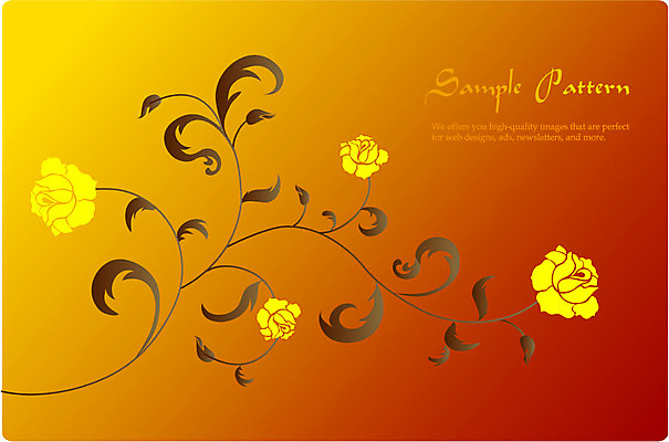 EPS 식물 문자 문양 디자인 알파벳 영어 꽃 줄기 컬러 백그라운드 무늬 패턴 꽃백그라운드 일러스트 자연 식물문양 사람없음 장미 사각형 주황색 덩굴 국내일러스트 도형 생태계 파일형식 벡터