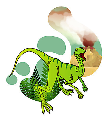 EPS 식물 동물 척추동물 캐릭터 한마리 일러스트 파충류 사람없음 풀 풀잎 연기 폭발 공룡 화산 분출 분화구 용암 화산폭발 공룡캐릭터 육식 멸종 중생대 활화산 백악기 콤프소그나투스 일러캐릭터 1 잎 산 풀_식물 역사 파일형식 벡터