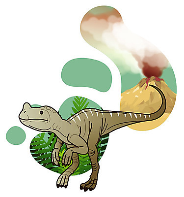 EPS 식물 동물 척추동물 캐릭터 한마리 일러스트 파충류 사람없음 풀 풀잎 연기 폭발 공룡 화산 분출 분화구 용암 화산폭발 공룡캐릭터 육식 멸종 중생대 활화산 백악기 오르니톨레스테스 일러캐릭터 1 잎 산 풀_식물 역사 파일형식 벡터