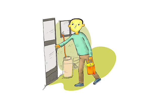 전신 PSD 남자 일러스트 주택 한명 서기 들기 사람 성인 건물 문 봉사 자원봉사자 사회이슈 사회복지 복지 현관문 도시락 가스 가스통 불우이웃돕기 남자만 남자한명만 성인남자만 성인만 국내일러스트 1 건축물 음식 컨셉 모션 도움 파일형식