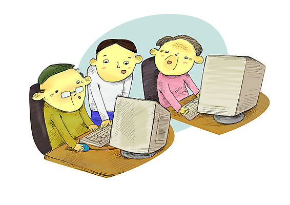 PSD 여자 교육 할아버지 노년 남자 의자 일러스트 사람 상반신 세명 컴퓨터 모니터 교사 키보드 마우스 봉사 가르침 자원봉사자 사회이슈 사회복지 복지 노인복지 노인대학 컴퓨터실 사회복지사 고령화 노인만 성인만 국내일러스트 직업 가구 컨셉 교실 성인 전자제품 컴퓨터용품 도움 대학교 파일형식