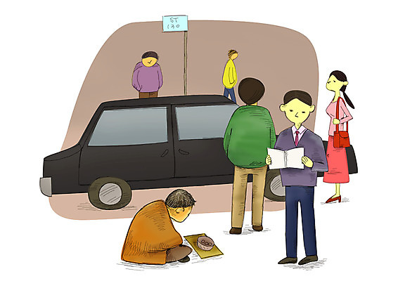 PSD 여자 남자 도로 길 육상교통 교통수단 일러스트 교통시설 승용차 자동차 거리 사람 여러명 야외 팻말 표지판 사회 보행자 가난 사회이슈 무관심 사회복지 복지 바쁨 구걸 노숙자 부랑자 불우이웃 빈곤층 생활보호대상자 소외계층 저소득층 국내일러스트 감정 다수 교통 컨셉 프레임 알림판 보호 시설 계급 공동체 파일형식