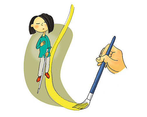 전신 PSD 손 여자 길 일러스트 청소년 지팡이 안내 한명 들기 사람 신체부위 10대 걷기 눈감음 붓 봉사 그리기 장애인 사회이슈 사회복지 복지 그림 길안내 그림붓 시각장애인 장님 십대만 국내일러스트 1 컨셉 모션 도움 장애 파일형식