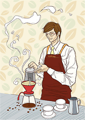 EPS 직업 남자 커피 백그라운드 일러스트 벽지 탁자 주전자 실내 한명 사람 20대 성인 앞치마 원두 전문직 커피잔 원두커피 바리스타 나뭇잎모양 드립 드립커피 필터 핸드드립 남자만 남자한명만 성인남자만 청년만 청년남자만 청년남자한명만 성인한명만 성인남자한명만 성인만 국내일러스트 모양 1 음료 가구 주방용품 나뭇잎 잔 청년 내부 커피용품 파일형식 벡터