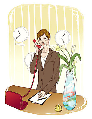 EPS 직업 여자 꽃 종이 시계 일러스트 안내 실내 한명 사람 20대 성인 필기구 볼펜 꽃병 초인종 메모지 전문직 프런트 전화기 책상 벽시계 서비스 통화 예약 호텔리어 데스크벨 여자만 여자한명만 성인여자만 청년만 청년여자만 성인한명만 청년여자한명만 성인여자한명만 성인만 국내일러스트 식물 1 가구 모션 문구용품 청년 내부 펜 사무용품 종 파일형식 벡터