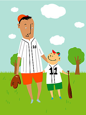 EPS 나무 구름 라이프스타일 공원 남자 어린이 일러스트 가족 사람 잔디 야외 두명 야구 야구방망이 야구글러브 아빠 즐거움 야구복 남자만 국내일러스트 자연요소 식물 공공시설 감정 관계 생활 운동복 구기 야구용품 글러브 파일형식 벡터