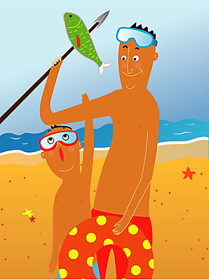 EPS 라이프스타일 남자 수영복 아들 어린이 바다 일러스트 가족 낚시 휴가 불가사리 어류 사람 소년 해변 야외 두명 여름휴가 바캉스 모래사장 아빠 물안경 창살 튜브 고기잡기 물고기잡기 남자만 국내일러스트 옷 관계 레저 극피동물 생활 수중동물 잡기 수영용품 파일형식 벡터 여름_계절