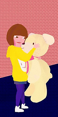 전신 PSD 라이프스타일 여자 어린이 인형 백그라운드 운동화 무늬 일러스트 반바지 실내 선물 한명 서기 들기 사람 20대 성인 라이프 곰인형 방 단발머리 후드티셔츠 여자만 여자한명만 국내일러스트 1 헤어스타일 신발 티셔츠 바지 모션 청년 내부 생활 파일형식