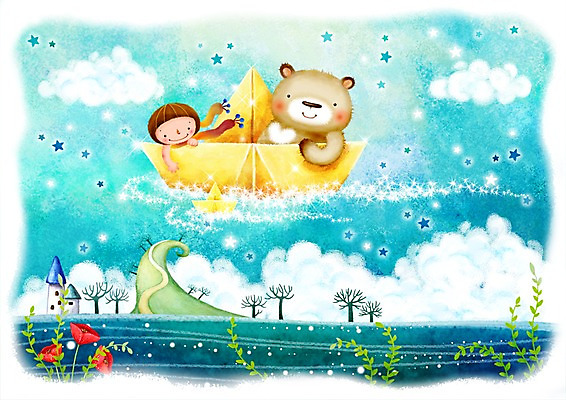 PSD 나무 식물 동물 구름 남자 꽃 별 길 초등학생 어린이 일러스트 곰 상상 하늘 주택 한명 사람 소년 상반신 야외 건물 빛 판타지 목도리 비행 풀 덩굴 야간 언덕 종이배 양귀비 선박 남자만 남자한명만 어린이만 소년만 소년한명만 국내일러스트 자연요소 1 학생 건축물 잡화 수상교통 포유류 종이접기 파일형식