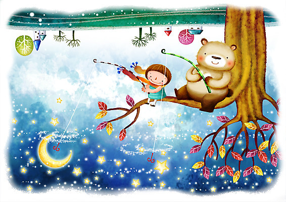 PSD 나무 식물 동물 구름 남자 별 초등학생 어린이 잎 일러스트 곰 상상 하늘 낚시 나뭇잎 주택 한명 사람 앉기 소년 야외 건물 판타지 목도리 달 낚싯바늘 야간 별낚기 남자만 남자한명만 어린이만 소년만 소년한명만 국내일러스트 자연요소 1 학생 건축물 잡화 포유류 모션 레저 낚시용품 파일형식