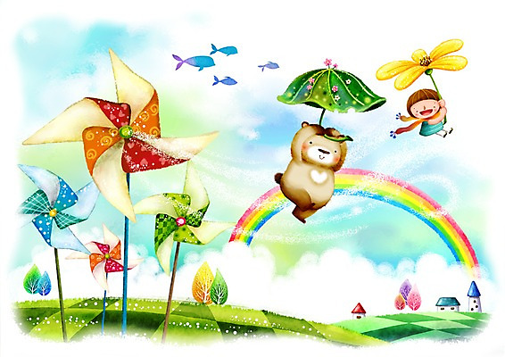 PSD 나무 식물 동물 구름 남자 꽃 초등학생 어린이 다수 무지개 일러스트 곰 상상 바람 주택 어류 한명 사람 소년 초원 건물 판타지 목도리 비행 바람개비 언덕 연잎 남자만 남자한명만 어린이만 소년만 소년한명만 국내일러스트 자연요소 1 학생 건축물 잡화 잎 포유류 날씨 수중동물 파일형식