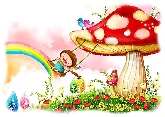 전신 PSD 나무 식물 구름 남자 꽃 초등학생 어린이 무지개 꽃밭 일러스트 상상 놀이 조류 한명 사람 앉기 소년 야외 판타지 목도리 버섯 풀 덩굴 언덕 그네 양귀비 그네타기 남자만 남자한명만 어린이만 소년만 소년한명만 국내일러스트 자연요소 동물 1 학생 잡화 모션 파일형식