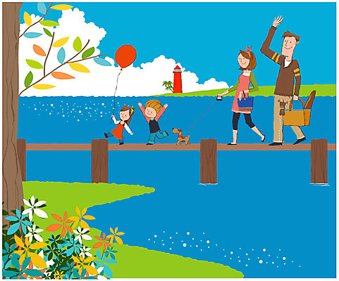 EPS 나무 식물 구름 여자 남자 꽃 딸 아들 어린이 음식 빵 바다 여행 가방 일러스트 가족 교통시설 하늘 엄마 가족여행 등대 사람 소녀 소년 여러명 해변 야외 강 소풍 바구니 아빠 개 강아지 바게트 풍선 가교 국내일러스트 자연요소 건축물 잡화 다수 교통 포유류 관계 반려동물 야외활동 시설 파일형식 벡터