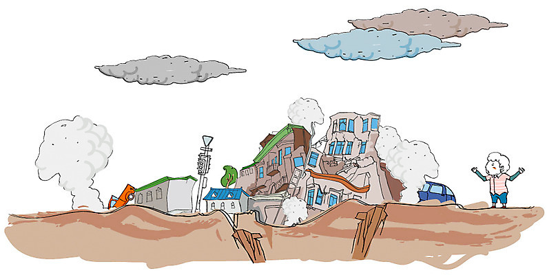 EPS 구름 건축물 남자 일러스트 자동차 자연현상 자연 한명 사람 20대 성인 야외 건물 환경 피해 균열 연기 신호등 땅 자연재해 재해 붕괴 지진 남자만 남자한명만 성인남자만 청년만 청년남자만 청년남자한명만 성인한명만 성인남자한명만 성인만 국내일러스트 자연요소 1 건축 육상교통 모션 청년 생태계 파일형식 벡터