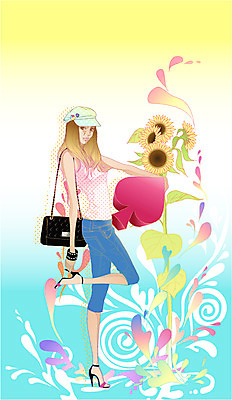 EPS 모자 문양 라이프스타일 계절 여자 패션 꽃 무늬 패턴 가방 일러스트 바지 해바라기 선물 한명 사람 20대 성인 라이프 여름 선물상자 쇼핑 상자 유행 핸드백 샌들 여자만 여자한명만 성인여자만 청년만 청년여자만 성인한명만 청년여자한명만 성인여자한명만 성인만 국내일러스트 식물 1 잡화 신발 하의 청년 생활 파일형식 벡터