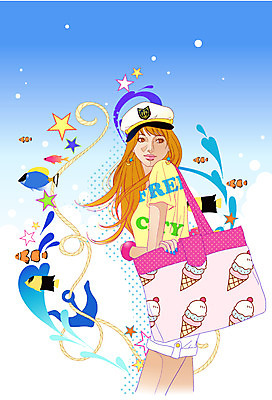 EPS 모자 문양 라이프스타일 계절 여자 패션 별 밧줄 티셔츠 무늬 가방 일러스트 팔찌 어류 한명 사람 20대 성인 라이프 여름 쇼핑 유행 귀걸이 열대어 핫팬츠 닻 해군모자 여자만 여자한명만 성인여자만 청년만 청년여자만 성인한명만 청년여자한명만 성인여자한명만 성인만 국내일러스트 자연요소 1 잡화 줄 셔츠 장신구 바지 청년 생활 수중동물 군모 파일형식 벡터