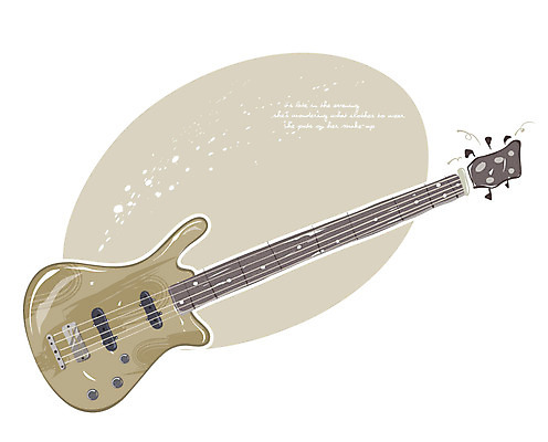 EPS 아이콘 악기 음악 현악기 사람없음 기타 일렉기타 엔틱아이콘 베이스기타 2D아이콘 문화예술 앤티크 파일형식 벡터