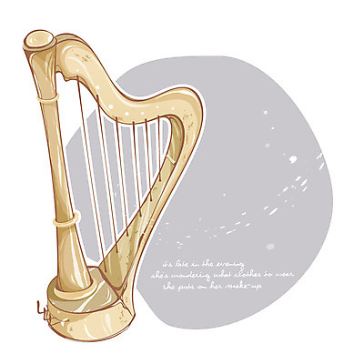EPS 아이콘 악기 음악 현악기 사람없음 엔틱아이콘 하프 2D아이콘 문화예술 앤티크 파일형식 벡터
