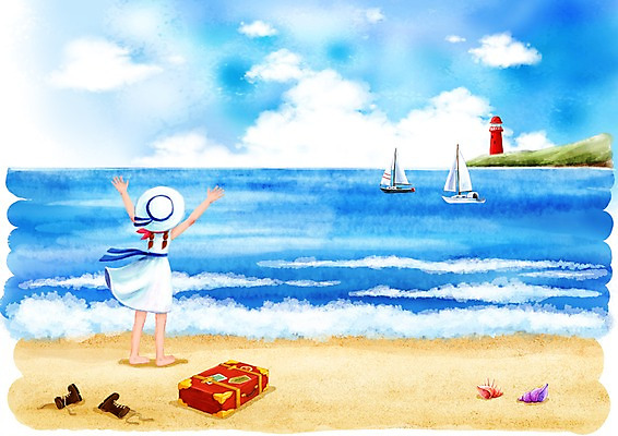 주간 전신 PSD 구름 모자 계절 여자 파도 바다 여행 백그라운드 신발 요트 가방 일러스트 교통시설 청소년 하늘 휴가 등대 한명 서기 사람 해변 야외 10대 여름 모래사장 여행가방 만세 소라 안식처 선박 여자만 여자한명만 십대만 십대여자만 십대여자한명만 국내일러스트 자연요소 1 잡화 교통 수상교통 배_교통 모션 어패류 휴식 시설 파일형식