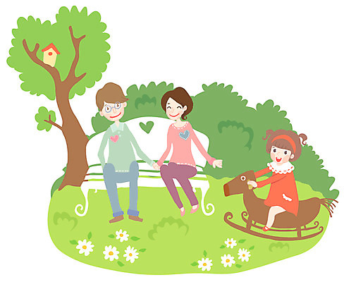 EPS 나무 식물 라이프스타일 여자 남자 꽃 딸 행복 어린이 벤치 의자 일러스트 가족 놀이 엄마 사랑 사람 소녀 잔디 야외 세명 부모 장난감 소풍 자녀 풀 목마 아빠 숲 핵가족 흔들목마 국내일러스트 감정 가구 관계 생활 야외활동 파일형식 벡터